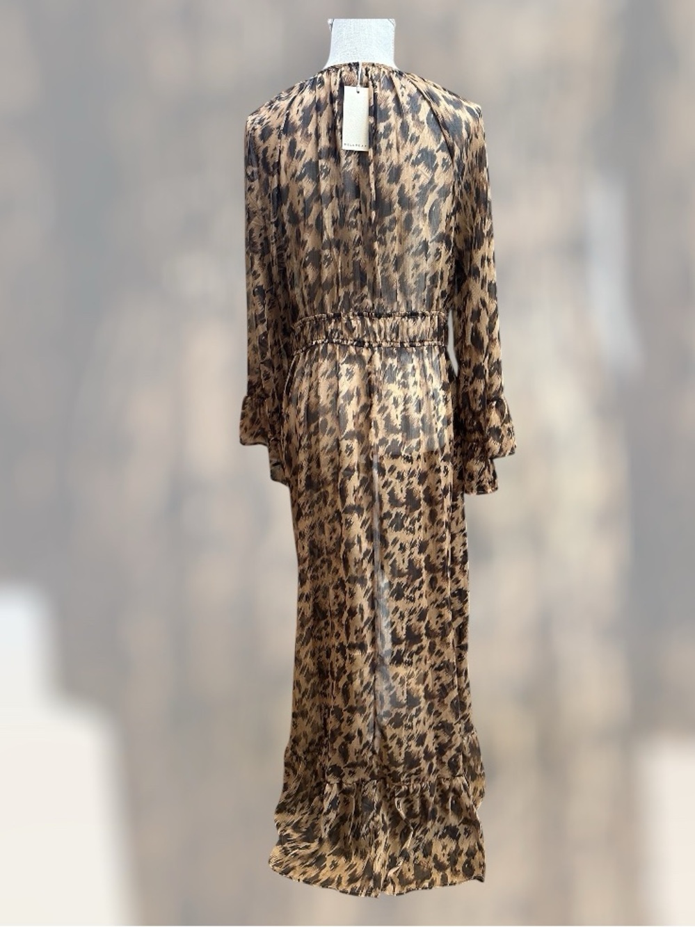 Melloday sz MD maxi sheer leopard print dress NWT - Picture 4 of 7